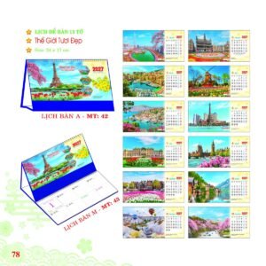 Lịch Để Bàn 2027 MT Mẫu MT42 (24 x 17cm) Quà Tặng Tri Ân Ngành Giáo Dục & Nhà Trường in logo doanh nghiệp quà tặng Tết tại Quà Tặng Giáo Dục VN