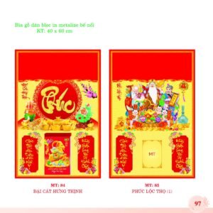 Bìa Lò Xo Dán Bloc 2027 MT Mẫu MT84 - Phúc Lộc Thọ (40 x 60cm) Quà Tặng Tri Ân Ngành Giáo Dục & Nhà Trường in logo doanh nghiệp quà tặng Tết tại Quà Tặng Giáo Dục VN