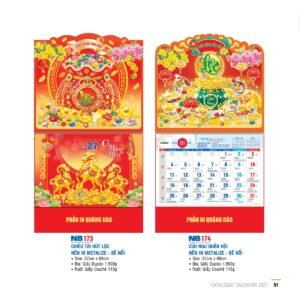 Lịch Bìa Treo 2027 NB Mẫu NB173 (29 x 41 cm) Quà Tặng Tri Ân Ngành Giáo Dục & Nhà Trường in logo doanh nghiệp quà tặng Tết tại Quà Tặng Giáo Dục VN