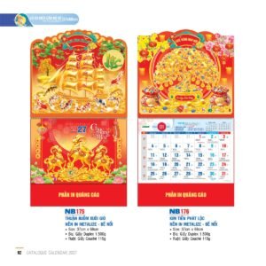 Lịch Treo Tường Lò Xo 2027 NB Mẫu NB175 (37 x 68cm) Quà Tặng Tri Ân Ngành Giáo Dục & Nhà Trường in logo doanh nghiệp quà tặng Tết tại Quà Tặng Giáo Dục VN
