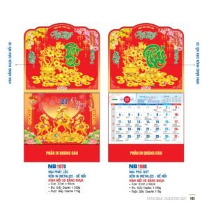 Lịch Bìa Treo 2027 NB Mẫu NB197D (29 x 41 cm) Quà Tặng Tri Ân Ngành Giáo Dục & Nhà Trường in logo doanh nghiệp quà tặng Tết tại Quà Tặng Giáo Dục VN