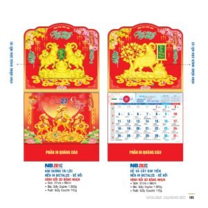 Lịch Bìa Treo 2027 NB Mẫu NB202C (29 x 41 cm) Quà Tặng Tri Ân Ngành Giáo Dục & Nhà Trường in logo doanh nghiệp quà tặng Tết tại Quà Tặng Giáo Dục VN