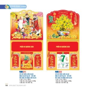 Lịch Treo Tường Lò Xo 2027 NB Mẫu NB211 (37 x 68cm) Quà Tặng Tri Ân Ngành Giáo Dục & Nhà Trường in logo doanh nghiệp quà tặng Tết tại Quà Tặng Giáo Dục VN