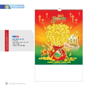 Lịch Treo Tường Lò Xo 2027 NB Mẫu NB256 (16 x 25 cm) Quà Tặng Tri Ân Ngành Giáo Dục & Nhà Trường in logo doanh nghiệp quà tặng Tết tại Quà Tặng Giáo Dục VN