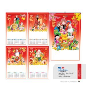 Lịch Treo Tường Nẹp Thiếc 2027 NB Mẫu NB260 (18 x 28 cm) Quà Tặng Tri Ân Ngành Giáo Dục & Nhà Trường in logo doanh nghiệp quà tặng Tết tại Quà Tặng Giáo Dục VN