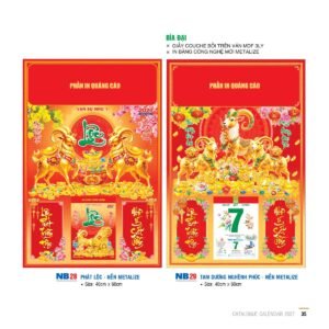 Lịch Bìa Treo 2027 NB Mẫu NB29 (29 x 41 cm) Quà Tặng Tri Ân Ngành Giáo Dục & Nhà Trường in logo doanh nghiệp quà tặng Tết tại Quà Tặng Giáo Dục VN