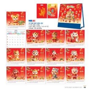 Lịch Bloc 2027 NB Mẫu NB301 (31 x 202 cm) Quà Tặng Tri Ân Ngành Giáo Dục & Nhà Trường in logo doanh nghiệp quà tặng Tết tại Quà Tặng Giáo Dục VN