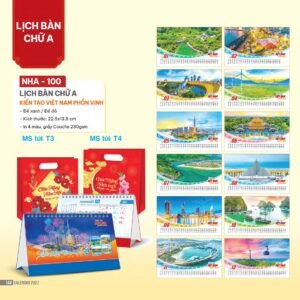 Lịch Bàn Chữ A 2027 NHA Mẫu NHA100 (17 x 19 cm) Quà Tặng Tri Ân Ngành Giáo Dục & Nhà Trường in logo doanh nghiệp quà tặng Tết tại Quà Tặng Giáo Dục VN