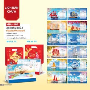 Lịch Bàn Chữ A 2027 NHA Mẫu NHA104 - Thuận Buồm Xuôi Gió (17 x 19 cm) Quà Tặng Tri Ân Ngành Giáo Dục & Nhà Trường in logo doanh nghiệp quà tặng Tết tại Quà Tặng Giáo Dục VN