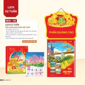Lịch 52 Tuần 2027 NHA Mẫu NHA46 (30 x 41cm) Quà Tặng Tri Ân Ngành Giáo Dục & Nhà Trường in logo doanh nghiệp quà tặng Tết tại Quà Tặng Giáo Dục VN