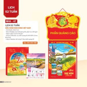 Lịch 52 Tuần 2027 NHA Mẫu NHA47 (30 x 41cm) Quà Tặng Tri Ân Ngành Giáo Dục & Nhà Trường in logo doanh nghiệp quà tặng Tết tại Quà Tặng Giáo Dục VN