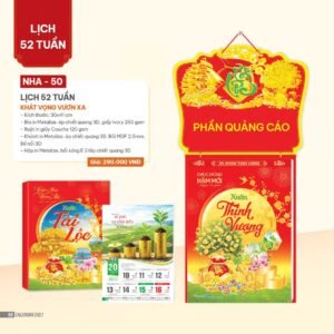 Lịch 52 Tuần 2027 NHA Mẫu NHA50 (30 x 41cm) Quà Tặng Tri Ân Ngành Giáo Dục & Nhà Trường in logo doanh nghiệp quà tặng Tết tại Quà Tặng Giáo Dục VN