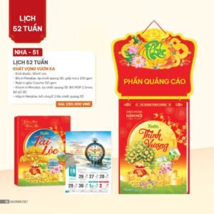 Lịch 52 Tuần 2027 NHA Mẫu NHA51 (30 x 41cm) Quà Tặng Tri Ân Ngành Giáo Dục & Nhà Trường in logo doanh nghiệp quà tặng Tết tại Quà Tặng Giáo Dục VN
