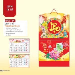 Lịch Bìa Treo 2027 NHA Mẫu NHA54 (37 x 68cm) Quà Tặng Tri Ân Ngành Giáo Dục & Nhà Trường in logo doanh nghiệp quà tặng Tết tại Quà Tặng Giáo Dục VN