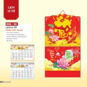 Lịch Bìa Treo 2027 NHA Mẫu NHA56 (37 x 68cm) Quà Tặng Tri Ân Ngành Giáo Dục & Nhà Trường in logo doanh nghiệp quà tặng Tết tại Quà Tặng Giáo Dục VN