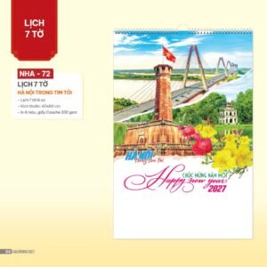Lịch Treo Tường Lò Xo 2027 NHA Mẫu NHA72 (40 x 60cm) Quà Tặng Tri Ân Ngành Giáo Dục & Nhà Trường in logo doanh nghiệp quà tặng Tết tại Quà Tặng Giáo Dục VN
