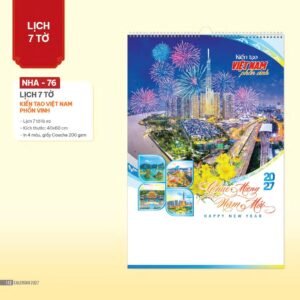 Lịch Treo Tường Lò Xo 2027 NHA Mẫu NHA76 (40 x 60cm) Quà Tặng Tri Ân Ngành Giáo Dục & Nhà Trường in logo doanh nghiệp quà tặng Tết tại Quà Tặng Giáo Dục VN
