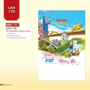Lịch Treo Tường Lò Xo 2027 NHA Mẫu NHA77 (40 x 60cm) Quà Tặng Tri Ân Ngành Giáo Dục & Nhà Trường in logo doanh nghiệp quà tặng Tết tại Quà Tặng Giáo Dục VN