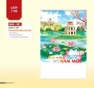 quà tết ngành giáo dục 2027 Lịch Treo Tường Lò Xo 2027 NHA Mẫu NHA80 (40 x 60cm) Quà Tặng Tri Ân Ngành Giáo Dục & Nhà Trường