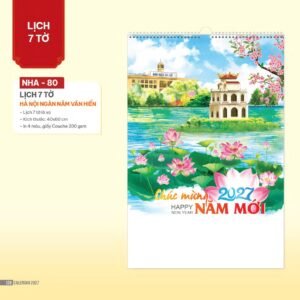 Lịch Treo Tường Lò Xo 2027 NHA Mẫu NHA80 (40 x 60cm) Quà Tặng Tri Ân Ngành Giáo Dục & Nhà Trường in logo doanh nghiệp quà tặng Tết tại Quà Tặng Giáo Dục VN