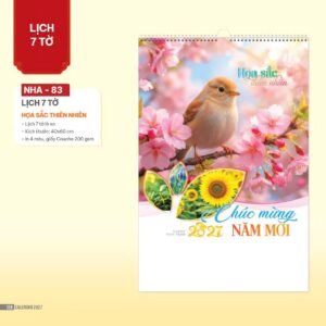 Lịch Treo Tường Lò Xo 2027 NHA Mẫu NHA83 (40 x 60cm) Quà Tặng Tri Ân Ngành Giáo Dục & Nhà Trường in logo doanh nghiệp quà tặng Tết tại Quà Tặng Giáo Dục VN