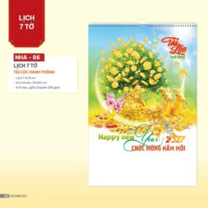 Lịch Treo Tường Lò Xo 2027 NHA Mẫu NHA86 (40 x 60cm) Quà Tặng Tri Ân Ngành Giáo Dục & Nhà Trường in logo doanh nghiệp quà tặng Tết tại Quà Tặng Giáo Dục VN