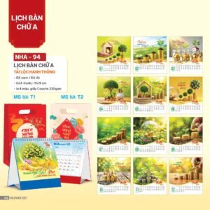 Lịch Bàn Chữ A 2027 NHA Mẫu NHA94 (17 x 19cm) Quà Tặng Tri Ân Ngành Giáo Dục & Nhà Trường in logo doanh nghiệp quà tặng Tết tại Quà Tặng Giáo Dục VN