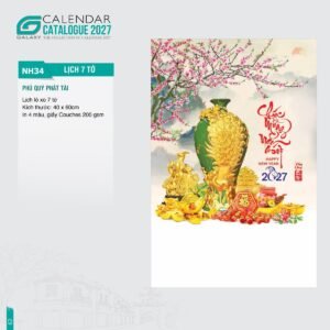 Lịch Treo Tường Lò Xo 7 Tờ 2027 NH Mẫu NH34 (40 x 60cm) Quà Tặng Tri Ân Ngành Giáo Dục & Nhà Trường in logo doanh nghiệp quà tặng Tết tại Quà Tặng Giáo Dục VN