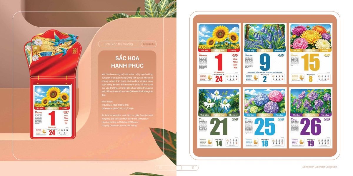 Lịch Bloc Cao Cấp SH 2027 SH44 Quà Tặng Tri Ân Ngành Giáo Dục & Nhà Trường