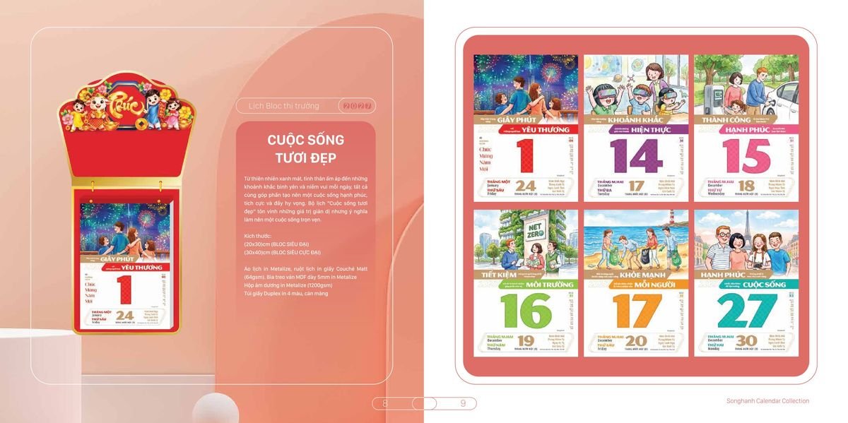 Lịch Bloc Cao Cấp SH 2027 SH45 Quà Tặng Tri Ân Ngành Giáo Dục & Nhà Trường