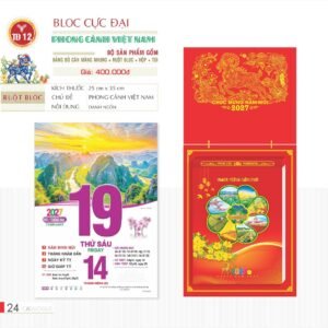 Lịch Bloc Cực Đại 2027 TD Mẫu TD12 (29 x 41 cm) Quà Tặng Tri Ân Ngành Giáo Dục & Nhà Trường in logo doanh nghiệp quà tặng Tết tại Quà Tặng Giáo Dục VN