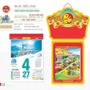 Lịch Bloc Siêu Đại 2027 TD Mẫu TD26 (20 x 30 cm) Quà Tặng Tri Ân Ngành Giáo Dục & Nhà Trường in logo doanh nghiệp quà tặng Tết tại Quà Tặng Giáo Dục VN