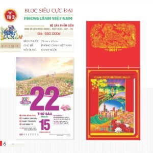 Lịch Bloc Siêu Cực Đại 2027 TD Mẫu TD3 (38 x 53 cm) Quà Tặng Tri Ân Ngành Giáo Dục & Nhà Trường in logo doanh nghiệp quà tặng Tết tại Quà Tặng Giáo Dục VN