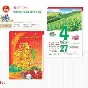 Lịch Bloc 2027 TD Mẫu TD30 (29 x 41 cm) Quà Tặng Tri Ân Ngành Giáo Dục & Nhà Trường in logo doanh nghiệp quà tặng Tết tại Quà Tặng Giáo Dục VN