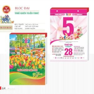 Lịch Bloc 2027 TD Mẫu TD32 (29 x 41 cm) Quà Tặng Tri Ân Ngành Giáo Dục & Nhà Trường in logo doanh nghiệp quà tặng Tết tại Quà Tặng Giáo Dục VN