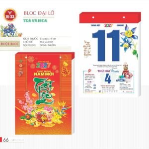 Lịch Bloc 2027 TD Mẫu TD33 (29 x 41 cm) Quà Tặng Tri Ân Ngành Giáo Dục & Nhà Trường in logo doanh nghiệp quà tặng Tết tại Quà Tặng Giáo Dục VN