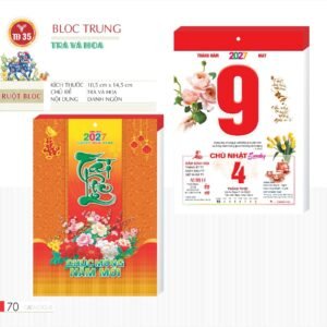 Lịch Bloc 2027 TD Mẫu TD35 (29 x 41 cm) Quà Tặng Tri Ân Ngành Giáo Dục & Nhà Trường in logo doanh nghiệp quà tặng Tết tại Quà Tặng Giáo Dục VN