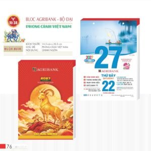 Lịch Bloc 2027 TD Mẫu TD38 (29 x 41 cm) Quà Tặng Tri Ân Ngành Giáo Dục & Nhà Trường in logo doanh nghiệp quà tặng Tết tại Quà Tặng Giáo Dục VN