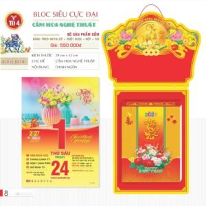 Lịch Bloc Siêu Cực Đại 2027 TD Mẫu TD4 (38 x 53 cm) Quà Tặng Tri Ân Ngành Giáo Dục & Nhà Trường in logo doanh nghiệp quà tặng Tết tại Quà Tặng Giáo Dục VN