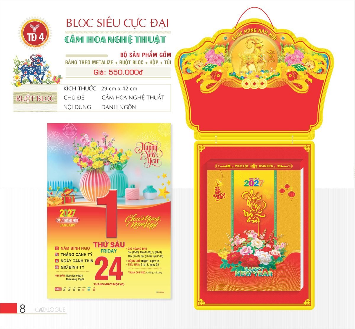 Lịch Bloc Siêu Cực Đại 2027 TD Mẫu TD4 (38 x 53 cm) Quà Tặng Tri Ân Ngành Giáo Dục & Nhà Trường Lịch Bloc Siêu Cực Đại 2027 TD Mẫu TD4 (38 x 53 cm) Quà Tặng Tri Ân Ngành Giáo Dục & Nhà Trường in logo doanh nghiệp quà tặng Tết tại Quà Tặng Giáo Dục VN