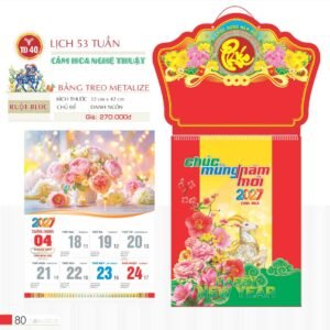 Lịch Treo Tường Lò Xo 2027 TD Mẫu TD40 (40 x 60 cm) Quà Tặng Tri Ân Ngành Giáo Dục & Nhà Trường in logo doanh nghiệp quà tặng Tết tại Quà Tặng Giáo Dục VN