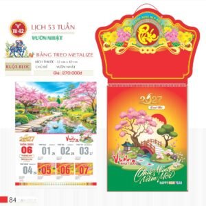 Lịch Treo Tường Lò Xo 2027 TD Mẫu TD42 (40 x 60 cm) Quà Tặng Tri Ân Ngành Giáo Dục & Nhà Trường in logo doanh nghiệp quà tặng Tết tại Quà Tặng Giáo Dục VN