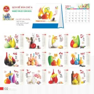 Lịch Bàn Chữ A 2027 TD Mẫu TD52 (19 x 19cm) Quà Tặng Tri Ân Ngành Giáo Dục & Nhà Trường in logo doanh nghiệp quà tặng Tết tại Quà Tặng Giáo Dục VN