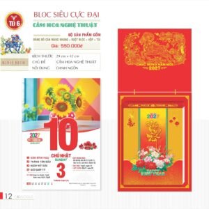 Lịch Bloc Siêu Cực Đại 2027 TD Mẫu TD6 (38 x 53 cm) Quà Tặng Tri Ân Ngành Giáo Dục & Nhà Trường in logo doanh nghiệp quà tặng Tết tại Quà Tặng Giáo Dục VN