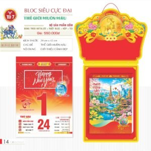 Lịch Bloc Siêu Cực Đại 2027 TD Mẫu TD7 (38 x 53 cm) Quà Tặng Tri Ân Ngành Giáo Dục & Nhà Trường in logo doanh nghiệp quà tặng Tết tại Quà Tặng Giáo Dục VN