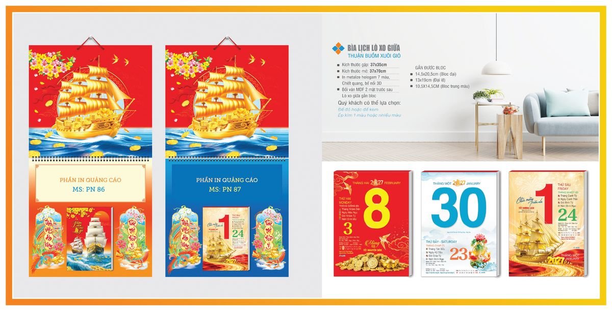 Bìa Lịch Treo Gắn Bloc TPNBIA06 Quà Tặng Tri Ân Ngành Giáo Dục & Nhà Trường