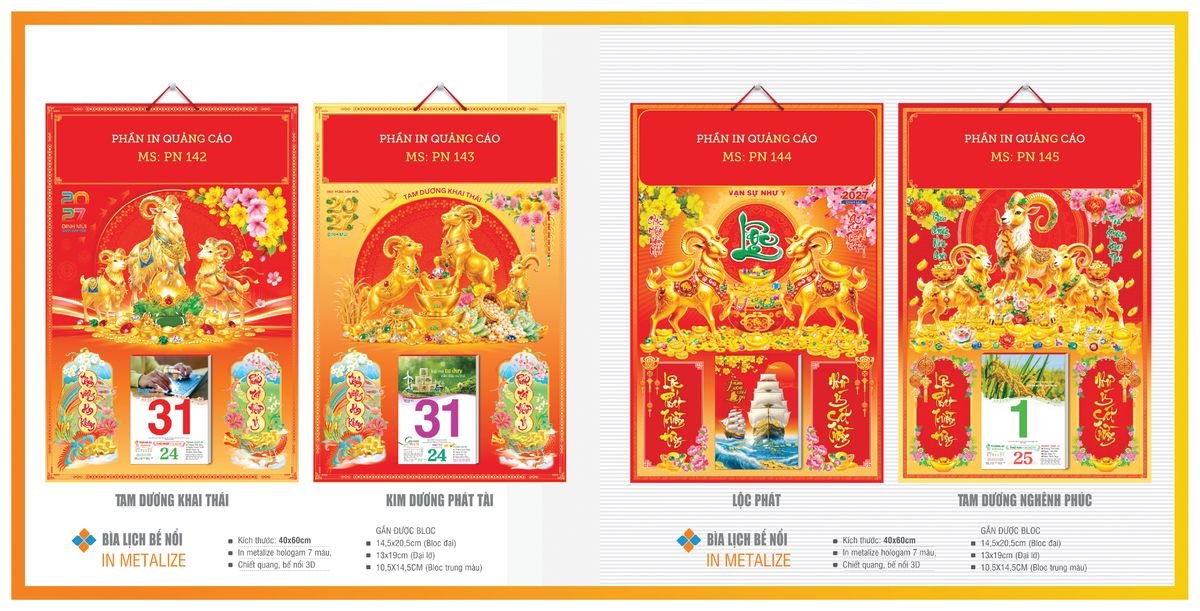 Bìa Lịch Treo Gắn Bloc TPNBIA23 Quà Tặng Tri Ân Ngành Giáo Dục & Nhà Trường
