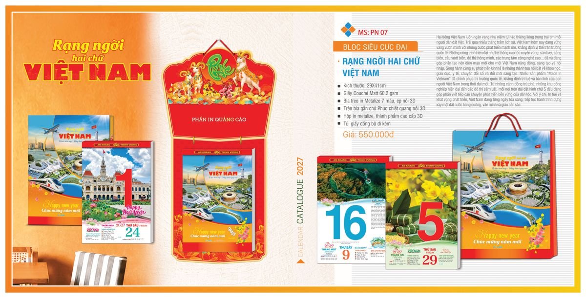 Lịch Bloc TPN 2027 TPNBLOC09 Quà Tặng Tri Ân Ngành Giáo Dục & Nhà Trường