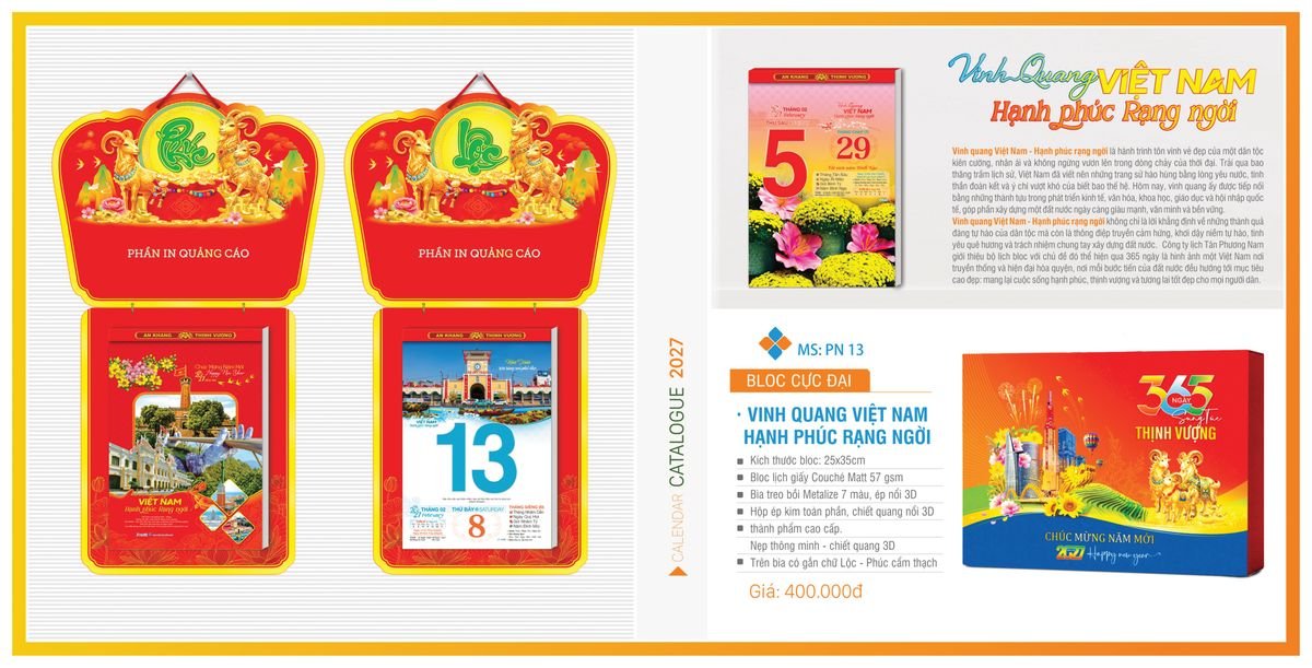 Lịch Bloc TPN 2027 TPNBLOC16 Quà Tặng Tri Ân Ngành Giáo Dục & Nhà Trường