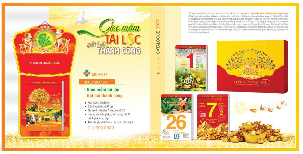 Lịch Bloc TPN 2027 TPNBLOC39 Quà Tặng Tri Ân Ngành Giáo Dục & Nhà Trường